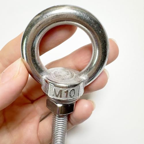 Shoulder Eye Bolt, 2 PCS M10 Heavy Duty Lifting Ring 1.2" Threaded Eyebolt Lifting Ring Eye Bolts with Nuts and Flat Washers(Thread Length 30mm) - size: m10x30(2pcs)