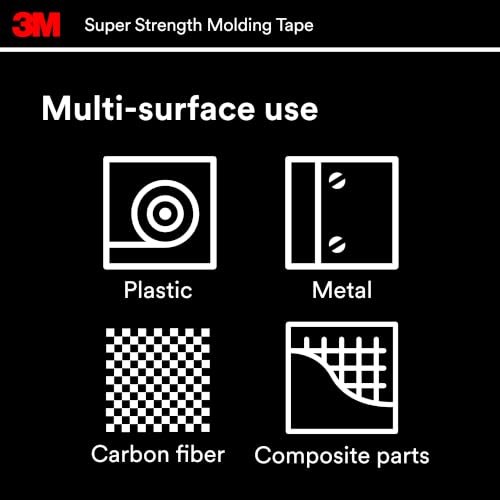 3M Super Strength Molding Tape 3614, 1/2 in x 15 ft, 12 Rolls - size: 12 Pack