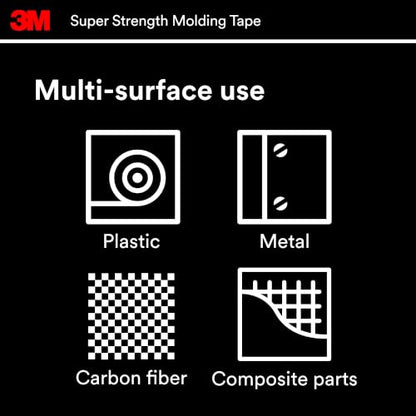 3M Super Strength Molding Tape 3614, 1/2 in x 15 ft, 12 Rolls - size: 12 Pack