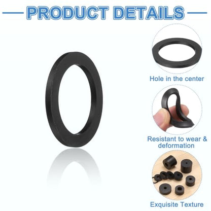 uxcell 24Pcs Rubber Vibration Isolation Washers 37mm OD x 27mm ID x 2.5mm T - size: 37mm OD x 27mm ID x 2.5mm Thick