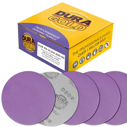 Dura-Gold Premium 800 Grit 6" Purple Film Ceramic Sanding Discs, Box of 50 - style: 800 Grit