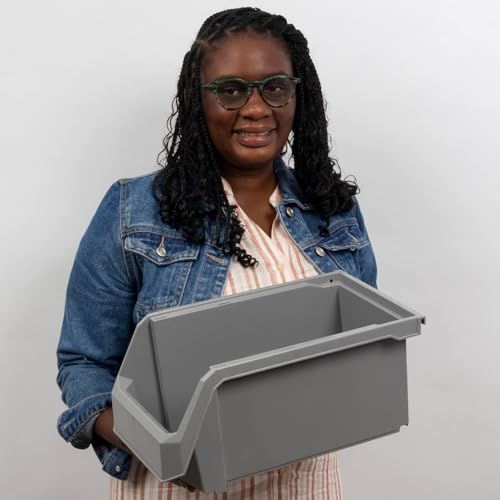 ReadySpace Large Stackable Plastic Storage Bins, 6-Pack, White - color: White, size: Large, 6-Pack