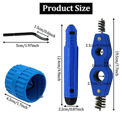 Deburring Tool with Blades with 2 Pieces Copper Pipe Cleaner and Reamer Set
