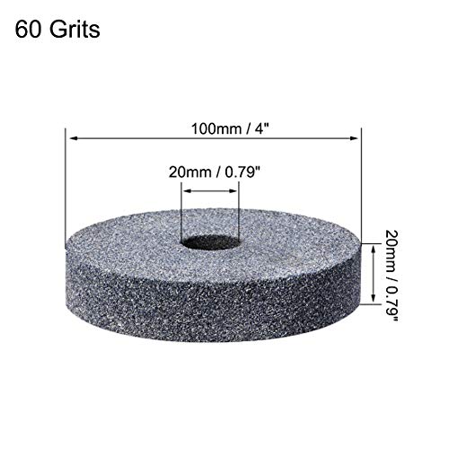 uxcell 4-Inch Bench Grinding Wheels Aluminum Oxide 60 Grits Surface Grinding Ceramic Tools