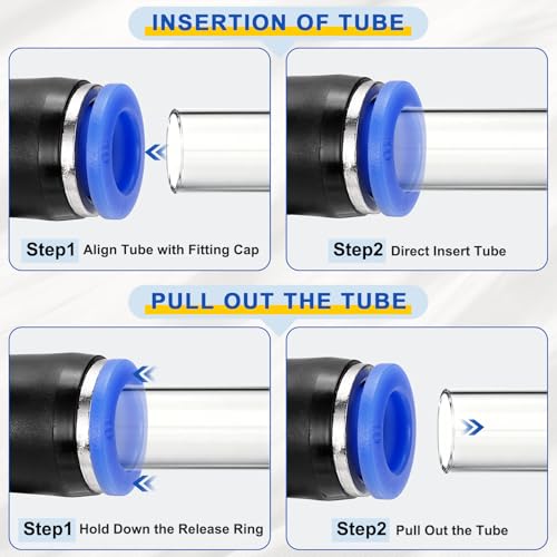 5Pcs Male Elbow Push to Connect Fitting Fit 12mm OD Tube 1/2" NPT - color: Blue, size: 12mm OD x 1/2" NPT