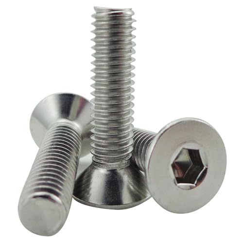 M6 x 25mm(20PCS) Flat Head Socket Cap Screws,(304 Stainless Steel) - size: 20PCS M6-1.0 x 25mm