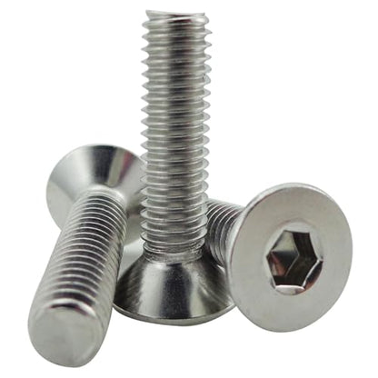 M6 x 25mm(20PCS) Flat Head Socket Cap Screws,(304 Stainless Steel) - size: 20PCS M6-1.0 x 25mm