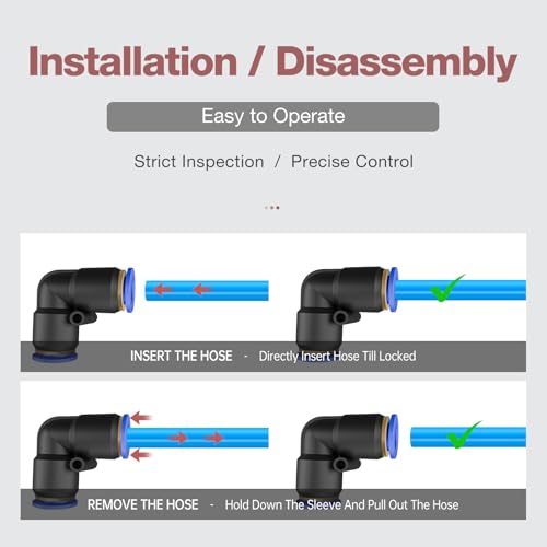 SNS Push to Quick Connect Tube Fitting Elbow 6mm Tube OD Union Plastic(10 PCS) SPV-6 - size: SPV-6