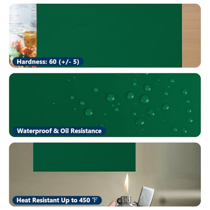 WochiTV Green Silicone Rubber Sheet, 12" Wide x 1/8" Thick x 12" Long High Temperature Rsistant Rubber Mat for DIY Gaskets Material, Pads, Sealing, Cushion, Microwave Oven Protection - color: 1/8" Thick Green, size: 12” x 12"