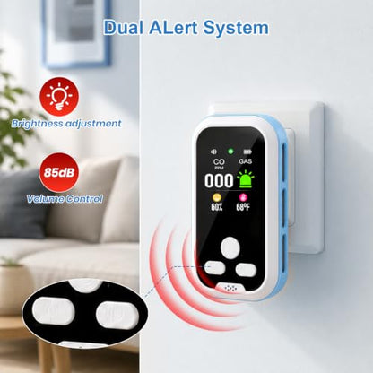 3 Pack Indoor Air Quality Tester with Humidity Temperature, LCD Display - style: Blue 3 Pack