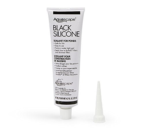 Aquascape Black Silicone Sealant – Fish-Safe Waterproof Silicone for Ponds, Aquariums, Terrariums, and Home Repairs, 4.7 oz Tube, 22010 - color: Black, size: 4.7-ounce / Black