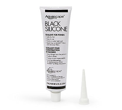 Aquascape Black Silicone Sealant – Fish-Safe Waterproof Silicone for Ponds, Aquariums, Terrariums, and Home Repairs, 4.7 oz Tube, 22010 - color: Black, size: 4.7-ounce / Black