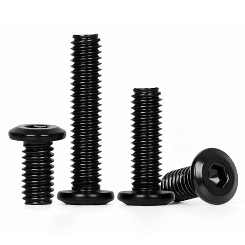 30 PCS M6 x 12mm Flat Head Socket Cap Screws Bolts, Flat Round Head Furniture Allen Bolts, Stainless Steel 304, Black Coating, Screwdriver Bit Included - size: M6 x 12mm