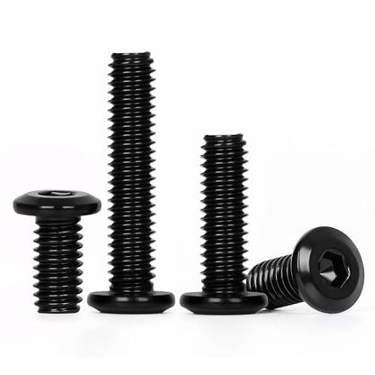 30 PCS M6 x 12mm Flat Head Socket Cap Screws Bolts, Flat Round Head Furniture Allen Bolts, Stainless Steel 304, Black Coating, Screwdriver Bit Included - size: M6 x 12mm