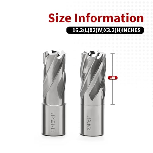 Nakkaa 13Pcs HSS Annular Cutter Set 7/16"-1-1/16", 1" Cut Depth