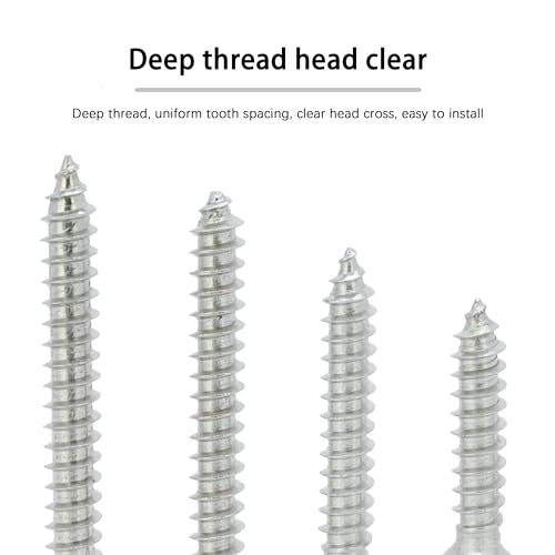 #8 × 1" Flat Head Phillips Wood Screw, Flat Head Self Tapping Screw Sheet Metal Screws Wood Screws, Stainless Steel 304 (18-8), 8 × 1-Inch, 100Pcs - color: Stainless Steel Screws, size: #8 x 1"
