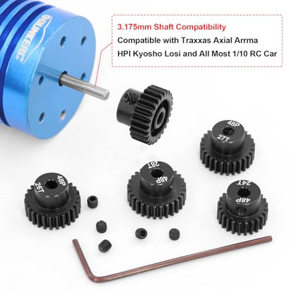 OGRC 48P 24T 25T 26T 27T 28T Pinion Gear for 1/10 RC Monster Truck Buggy - size: 24T 25T 26T 27T 28T