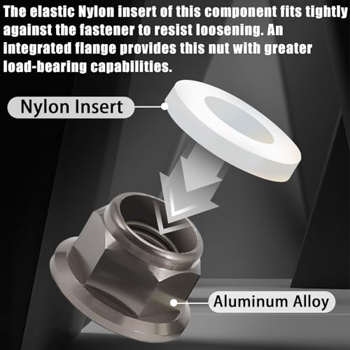 4Pcs M4 Flange Nuts Aluminum, M4-0.7mm Hex Flange Nylon Insert Lock Nuts for 1/10 Scale RC Car Traxxas Slash 4x4 2WD Stampede VXL Rustler VXL HPI Redcat Axial Racing Truck Buggy Crawler Wheels - color: Titanium, size: 4Pcs