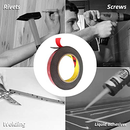 LONSHI Double Sided Mounting Tape, 5952 Heavy Duty Foam Adhesive 1/4" x15.4 FT for Indoor Outdoor, LED Strip Lights, Automotive Trim & Home Office Décor, Waterproof & Industrial Grade