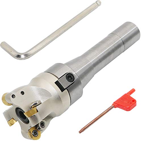 Face Mill Cutter Holder EMRW 6R 50-22+R8-FMB22-7/16+RPMT1204 Hard Alloy Blade+8mm Spanner+T15 Spanner, Used for Fough Machining of The Workpiece on The Milling Machine. (EMRW 6R50-22(1.96 Inch)) - size: EMRW 6R50-22(1.96 Inch)