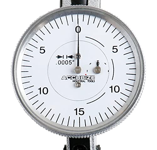 Accusize Industrial Tools 0.060'' by 0.0005'' (Range by Graduation) Horizontal Test Indicator with 1.5'' Dial Diameter, 0511-2001
