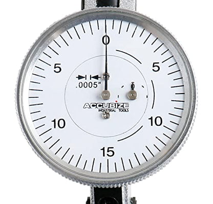 Accusize Industrial Tools 0.060'' by 0.0005'' (Range by Graduation) Horizontal Test Indicator with 1.5'' Dial Diameter, 0511-2001