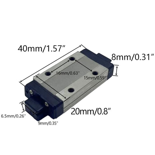 2pcs MGN9H Black Carriage Block Suitable for 9mm Wide MGN9H Linear Guide Rail (Blue) - size: 2pcs MGN9H