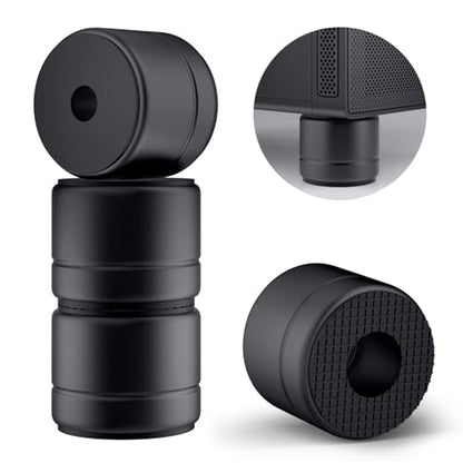Speaker Isolation Feet 1 Inch Aluminum Turntable Isolation Feet, Anti-Vibration Speaker Isolation Pads for Subwoofer, Audio Equipment, PC Case Feet with Non-Slip Rubber Rings - 30 * 25mm, 4 Pack - color: Black