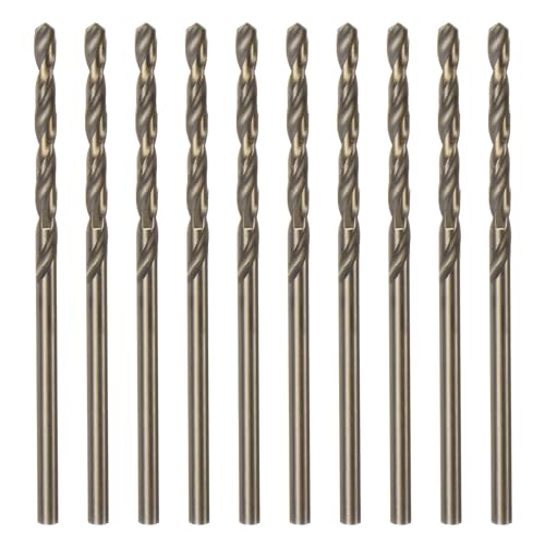HARFINGTON 10pcs Cobalt Jobber Drill Bits 2.3mm / 0.091" M35 High Speed Steel HSS Twist Drilling Bit Tool for Stainless Steel Copper Wood Plastic and Other Hard Materials - size: 2.3mm