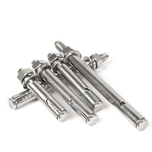 2 Pcs M12 x 120mm 304 Stainless Steel Expansion Bolt External Hex Expansion Screw Bolt Sleeve Anchor，Pool Safety Cover Expansion Bolts，for Concrete - size: M12 x 120mm