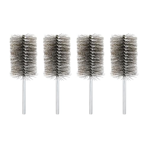 HARFINGTON 4pcs Wire Bore Brush Set 8 Inch Length 2.4 Inch Shank Stainless Steel Bristles Cleaning Brush for Clean Car Part Tube Kitchen Garage - size: 8 x 2.4 Inch
