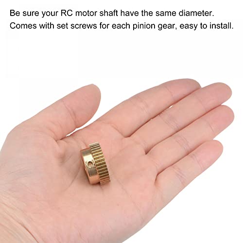 uxcell Pinion Gear Set, Brass Motor Rack Straight Spur Gear with Step, 0.5 Mod 40T 6.35mm Bore 21mm Outer Dia, M3 Set Screws Included