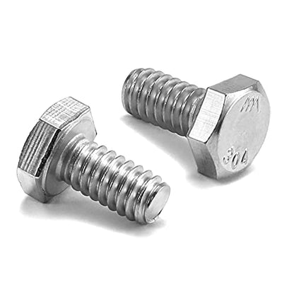 1/4-20 x 1/2" Hex Head Screw Bolt, 10Pcs 18-8 (304) Stainless Steel, Fully Threaded, Plain Finish by SG TZH - size: 1/4-20 x 1/2"