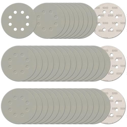 100Pcs 5 Inch Sanding Discs Hook & Loop 8-Hole Wet Dry Sandpaper 5000 Grit - style: 100Pcs 5000 Grit