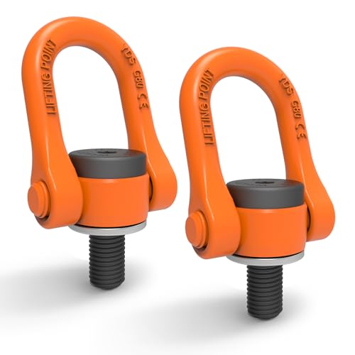2 Pcs Swivel Eye Bolt, UNC Thread Universal Heavy Duty Swivel Hoist Rings 3/8" x 16 Max Load 1500 Lbs 360°Rotation Made of Alloy Steel, Tensile Strength > 1080MPa - size: 3/8" x 16