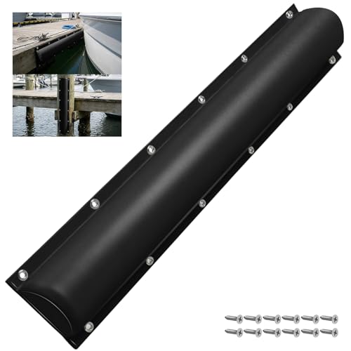Dock Bumper,Semicircle Dock Bumper Guard with Stainless Steel Screws,Boat Dock Bumper,Dock Bumpers Marine for Docking Edges, Piling, Vertical Poles, Horizontal Decks or Piers(2Size,4Color) - color: Black, size: 58Inch-1Pack