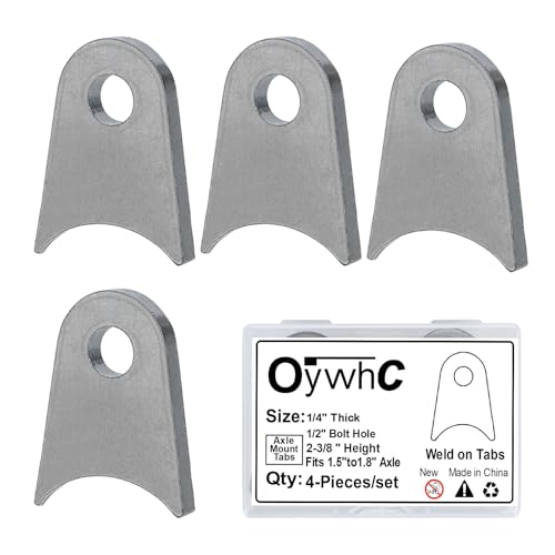 Weld on Tabs, Axle Weld on Shock Mounts, 1/2" Hole, 1/4" Thick, 4 Pcs - color: 1.5" Axle Mount-1/4" Thick Uncoated