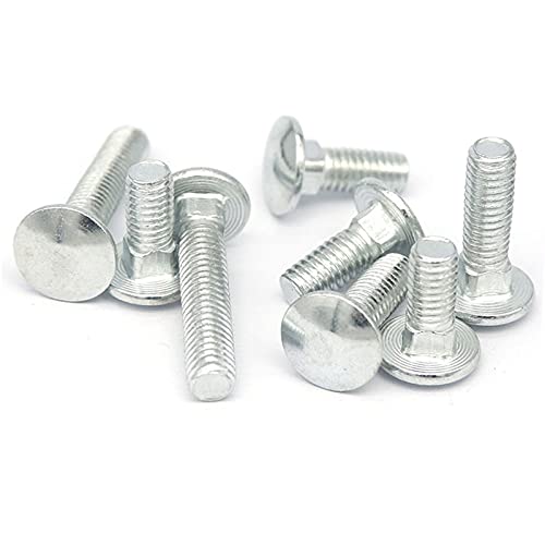 50 Pcs Carriage Bolts, Coach Bolts,Neck Carriage Bolt, Round Head, Square Neck, Zinc Plated （M4-0.7x16mm） - size: M4-0.7x16mm（50Pcs）