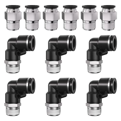 1/4 Push to Connect Fittings npt Thread to 5/16 Air Line quick - size: 5/16"OD x 1/4"NPT