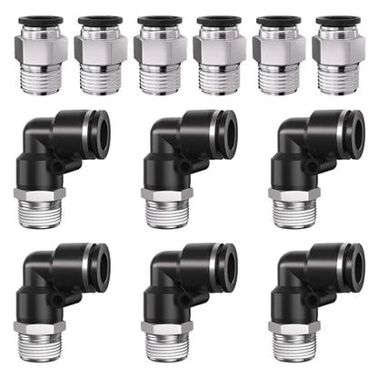 1/4 Push to Connect Fittings npt Thread to 5/16 Air Line quick - size: 5/16"OD x 1/4"NPT