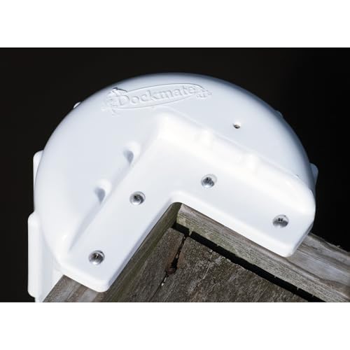 Dockmate Ultimate Corner Dock Bumper Fender | Inflatable Dock Protection | Marine-Grade Vinyl | Stainless Steel Mounting Hardware Included | 8" x 16" - color: White
