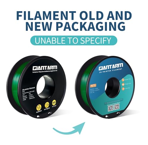 GIANTARM PETG Filament 1.75mm 1kg (2.2lb), Green PETG Filament for 3D Printer, High Precision, Strong Toughness, Moistureproof, Odorless, Green - color: Green