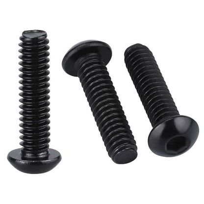 1/4-20 x 1/2" (20 Pack) Button Head Socket Cap Screws Bolts, Stainless Steel 304 (18-8), Allen Hex Drive, Coarse Thread, Fully Threaded, Black Coated - size: 1/4-20 x 1/2"
