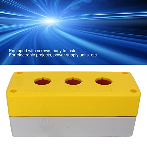 3 Holes 22mm Push Button Box,IP65 Waterproof Switch Control Station Box,Single Push Button Switch Control Enclosure Case for Power Equipments