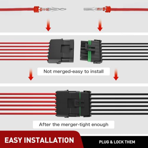 Nilight 78PCS 3 Kits 6 Pin Waterproof Automotive Electrical Connector Kit - size: 6Pin Spark Plug Connector 78PCS