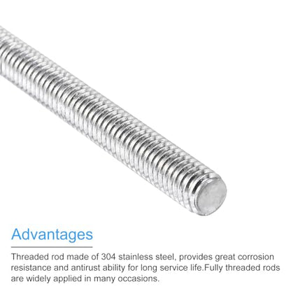 MECCANIXITY Fully Threaded Rod 1/4"-20 UNC Thread Pitch 304 Stainless Steel Right Hand Threaded Rods Bar Studs,3.94 inch 4 Pack - size: 1/4"-20 UNC x 3.94 inch