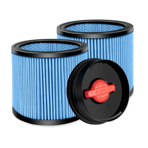 Shop-Vac 2 Pack Cartridge Filter with 1 Pack Upgraded Universal Retainer
