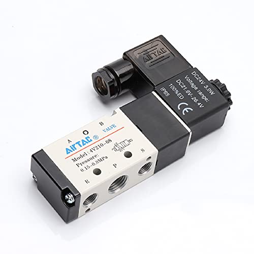 Solenoid Valve AC110V AirTAC 4V210-08 1/4"PT Pneumatic Air 2 Position 5 Way Electric Single Coil Pilot-Operated - size: 1/4"PT, style: 4V210-08 AC110V