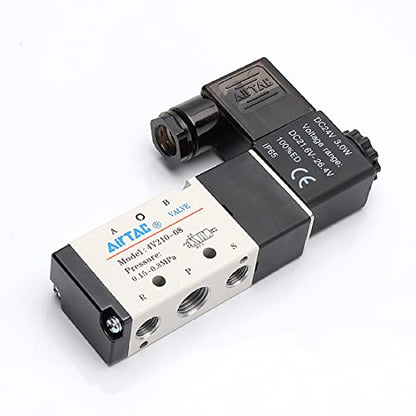 Solenoid Valve AC110V AirTAC 4V210-08 1/4"PT Pneumatic Air 2 Position 5 Way Electric Single Coil Pilot-Operated - size: 1/4"PT, style: 4V210-08 AC110V
