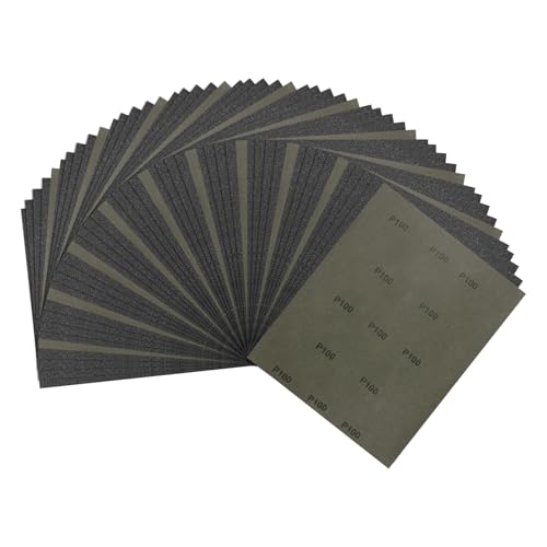 50Pcs Sand Paper 9x11Inch 100Grit Silicon Carbide Sandpaper Sheets - size: 100 Grits